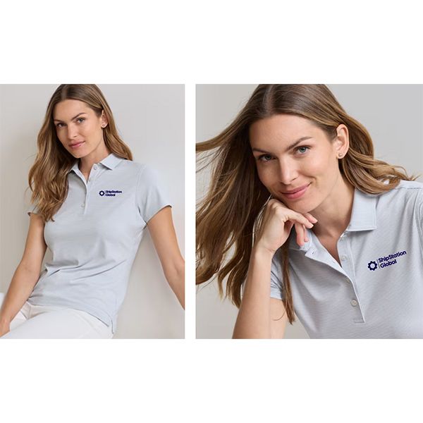 SSG Peter Millar Women's Jubilee Short-Sleeve Button Polo - Whisper Grey